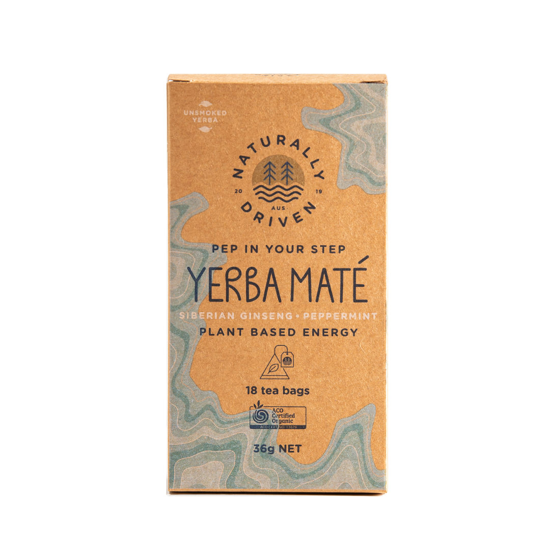 Organic Pep In Your Step TEA BAGS - Yerba Maté, Siberian Ginseng & Peppermint